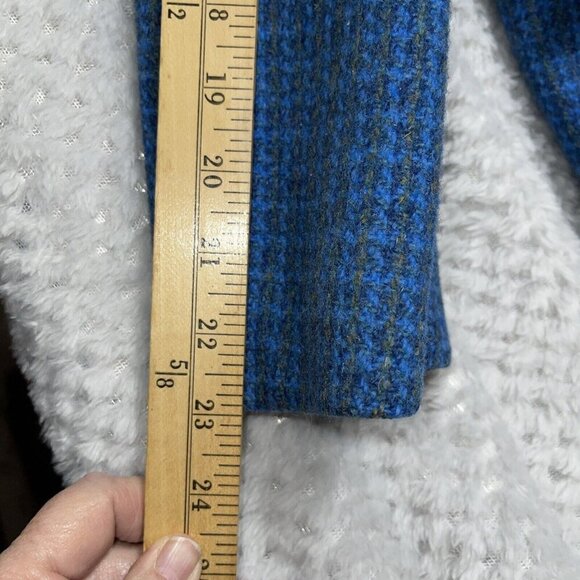 Vtg Rare Harris Tweed Wool Coat Womens Sz Medium? Aqua, Green And Blues 1 Owner - Picture 13 of 16